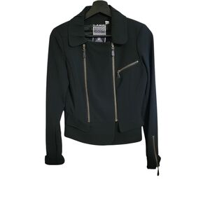 L.A.M.B. Black Cropped Moto Jacket